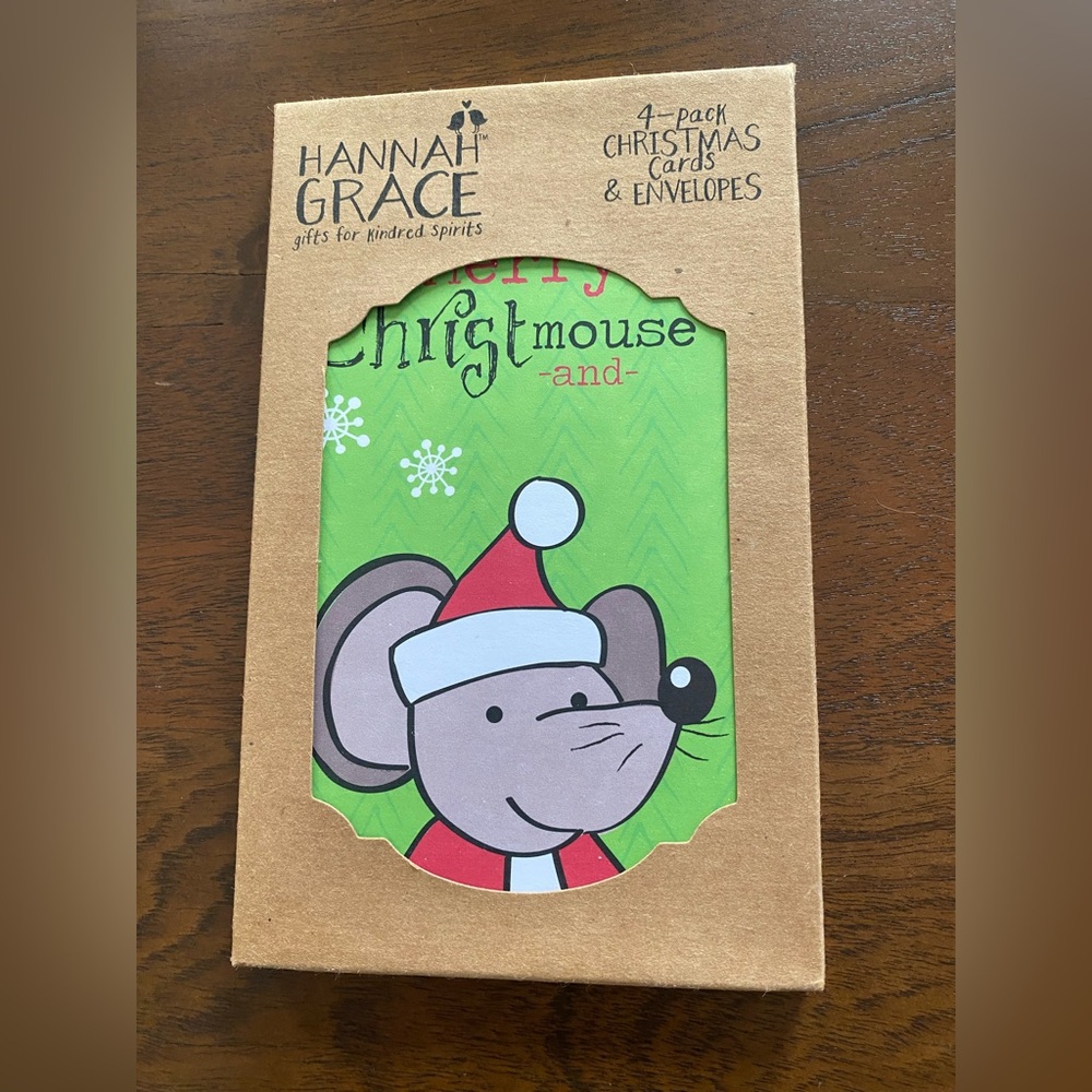 Hannah Grace 4 pack Christmas Cards and Envelopes New in box